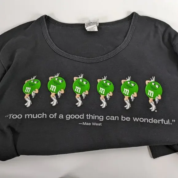 Official M&Ms World Womens One Size Long Sleeve Scoop Neck Shirt Mae West Green - Picture 11 of 13
